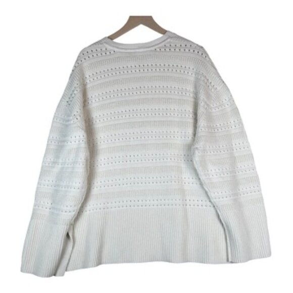 NWT GAP Cream Cotton Sweater Size XXL 100% Cotton Knit Pullover Medium Chunky - Picture 2 of 7